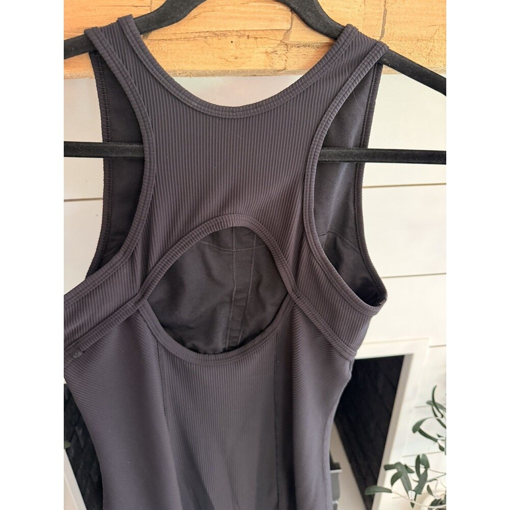 Lululemon Brunch and Back Ribbed Midi Black Dress Sz 6 Women’s Sweat Wicking - Picture 9 of 9